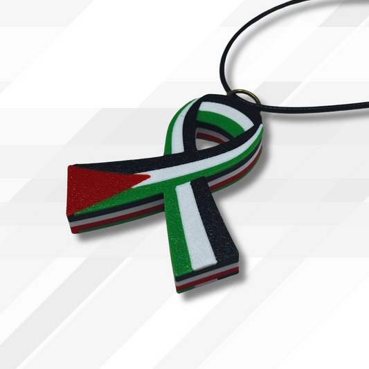Resilience Ribbon - Palestinian Flag Pendant